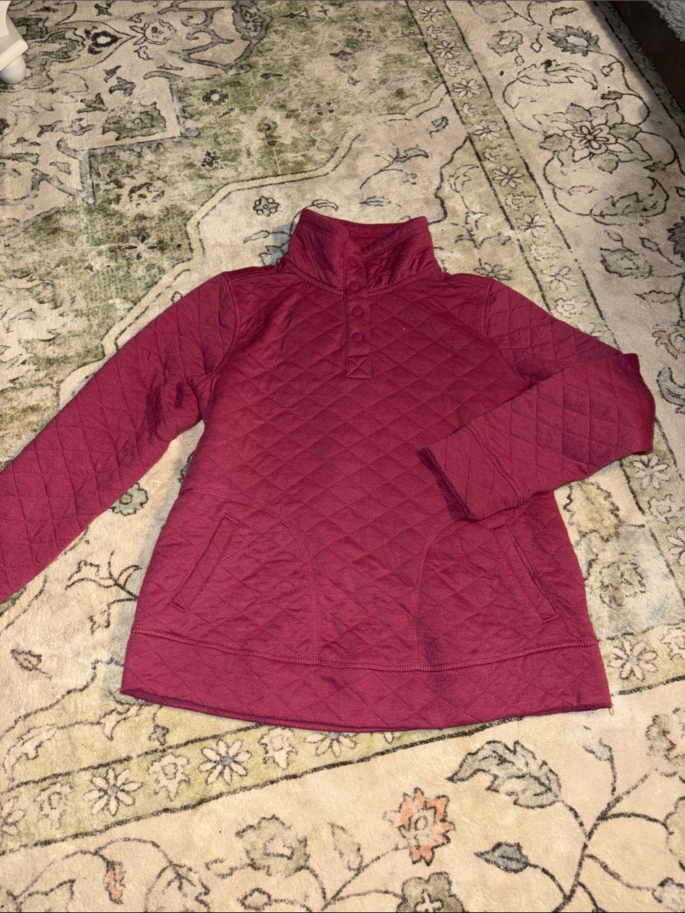 Quilted Pullover Sweater - fuscia